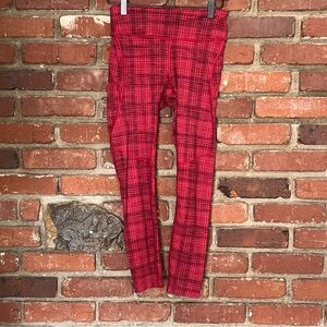 Outdoor Voices women's Red‎ Plaid Kids Leggings size small hiking outerwear